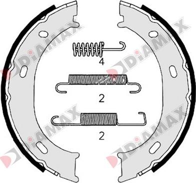 Diamax N01302 - Комплект спирачна челюст, ръчна спирачка vvparts.bg