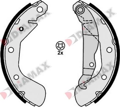 Diamax N01312 - Комплект спирачна челюст vvparts.bg