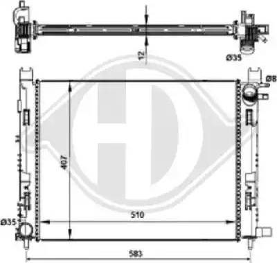 Diederichs 8441605 - Радиатор, охлаждане на двигателя vvparts.bg