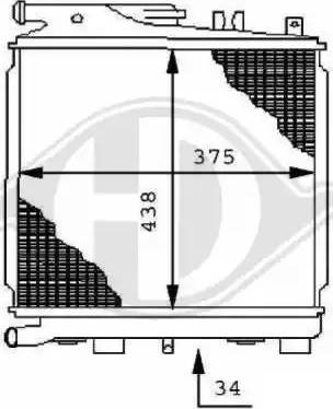 Diederichs 8500301 - Радиатор, охлаждане на двигателя vvparts.bg