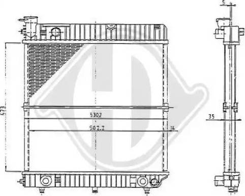 Diederichs 8501192 - Радиатор, охлаждане на двигателя vvparts.bg