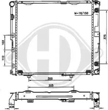 Diederichs 8501200 - Радиатор, охлаждане на двигателя vvparts.bg