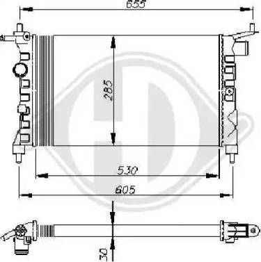 Diederichs 8502737 - Радиатор, охлаждане на двигателя vvparts.bg