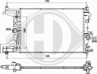 Diederichs 8691306 - Радиатор, охлаждане на двигателя vvparts.bg