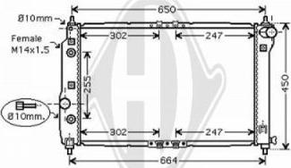 Diederichs 8692503 - Радиатор, охлаждане на двигателя vvparts.bg