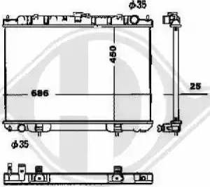 Diederichs 8608503 - Радиатор, охлаждане на двигателя vvparts.bg