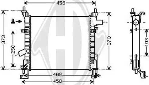 Diederichs 8146007 - Радиатор, охлаждане на двигателя vvparts.bg