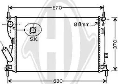 Diederichs 8140409 - Радиатор, охлаждане на двигателя vvparts.bg