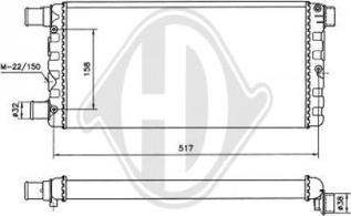 Diederichs 8109186 - Радиатор, охлаждане на двигателя vvparts.bg