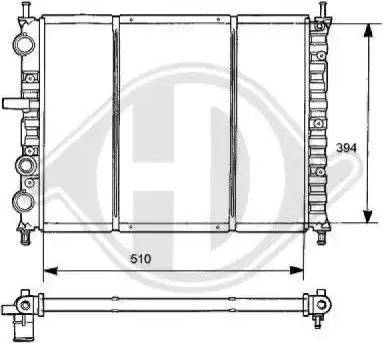 Diederichs 8109182 - Радиатор, охлаждане на двигателя vvparts.bg