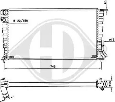 Diederichs 8104188 - Радиатор, охлаждане на двигателя vvparts.bg