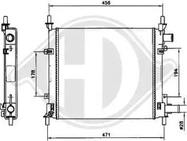 Diederichs 8110189 - Радиатор, охлаждане на двигателя vvparts.bg