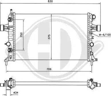 Diederichs 8180500 - Радиатор, охлаждане на двигателя vvparts.bg