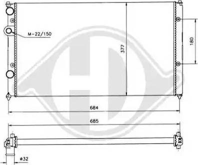 Diederichs 8138102 - Радиатор, охлаждане на двигателя vvparts.bg