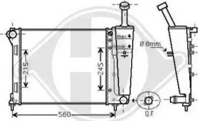 Diederichs 8343505 - Радиатор, охлаждане на двигателя vvparts.bg