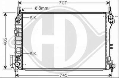 Diederichs 8751403 - Радиатор, охлаждане на двигателя vvparts.bg