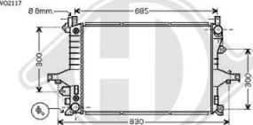 Diederichs 8766003 - Радиатор, охлаждане на двигателя vvparts.bg