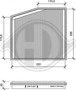 Diederichs DCI0091-1 - Филтър купе (поленов филтър) vvparts.bg