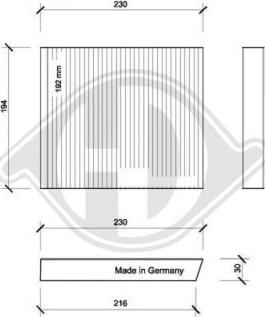 Diederichs DCI0069 - Филтър купе (поленов филтър) vvparts.bg