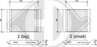 Diederichs DCI0147S - Филтър купе (поленов филтър) vvparts.bg