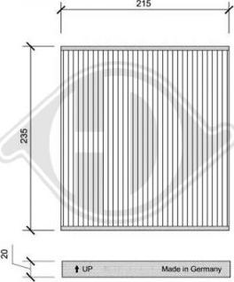 Diederichs DCI0138 - Филтър купе (поленов филтър) vvparts.bg