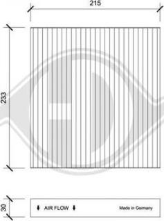 Diederichs DCI0244 - Филтър купе (поленов филтър) vvparts.bg