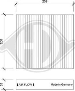 Diederichs DCI0248 - Филтър купе (поленов филтър) vvparts.bg