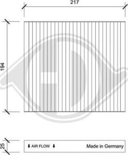 Diederichs DCI0233 - Филтър купе (поленов филтър) vvparts.bg