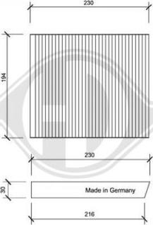 Diederichs DCI1069 - Филтър купе (поленов филтър) vvparts.bg