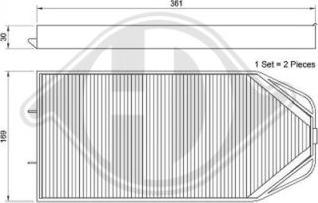 Diederichs DCI1080S - Филтър купе (поленов филтър) vvparts.bg