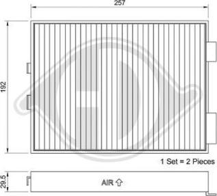 Diederichs DCI1037S - Филтър купе (поленов филтър) vvparts.bg