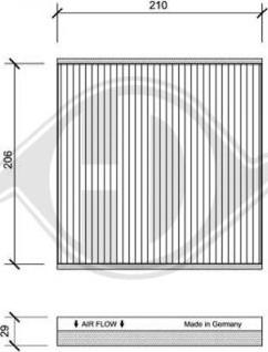 Diederichs DCI1070 - Филтър купе (поленов филтър) vvparts.bg