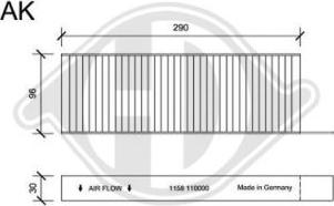 Diederichs DCI1158S - Филтър купе (поленов филтър) vvparts.bg