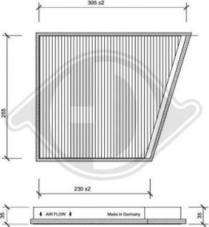 Diederichs DCI1119 - Филтър купе (поленов филтър) vvparts.bg