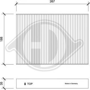 Diederichs DCI1210 - Филтър купе (поленов филтър) vvparts.bg