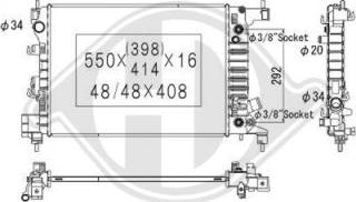 Diederichs DCM1640 - Радиатор, охлаждане на двигателя vvparts.bg