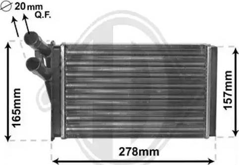 Diederichs DCM1018 - Топлообменник, отопление на вътрешното пространство vvparts.bg