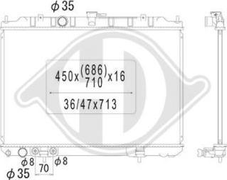 Diederichs DCM1839 - Радиатор, охлаждане на двигателя vvparts.bg