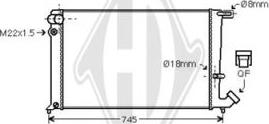 Diederichs DCM1705 - Радиатор, охлаждане на двигателя vvparts.bg