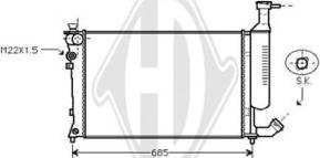 Diederichs DCM1719 - Радиатор, охлаждане на двигателя vvparts.bg