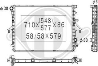 Diederichs DCM3444 - Радиатор, охлаждане на двигателя vvparts.bg