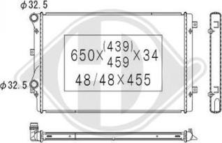 Diederichs DCM3442 - Радиатор, охлаждане на двигателя vvparts.bg