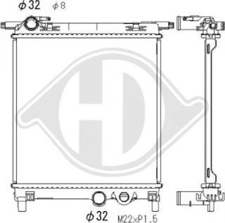 Diederichs DCM3469 - Радиатор, охлаждане на двигателя vvparts.bg