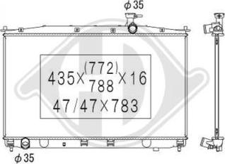 Diederichs DCM3693 - Радиатор, охлаждане на двигателя vvparts.bg