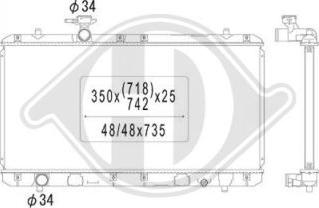 Diederichs DCM3088 - Радиатор, охлаждане на двигателя vvparts.bg