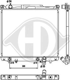 Diederichs DCM3107 - Радиатор, охлаждане на двигателя vvparts.bg