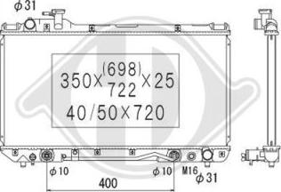 Diederichs DCM3189 - Радиатор, охлаждане на двигателя vvparts.bg