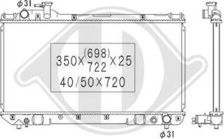 Diederichs DCM3188 - Радиатор, охлаждане на двигателя vvparts.bg