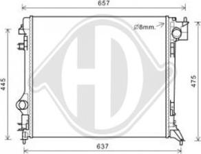 Diederichs DCM3893 - Радиатор, охлаждане на двигателя vvparts.bg