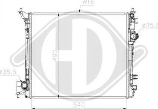 Diederichs DCM3892 - Радиатор, охлаждане на двигателя vvparts.bg